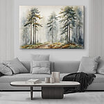 Canvas Schilderijen Aquarel van een bos