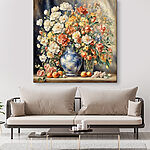 Canvas Schilderijen Schilderij van bloemen in een vaas