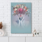 Canvas Schilderijen Vrouw met bloemen op haar hoofd