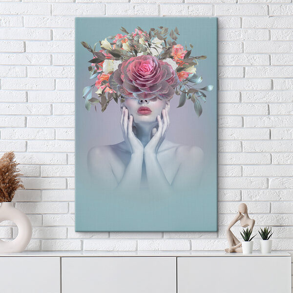 Canvas Schilderijen Vrouw met bloemen op haar hoofd (Artikelnummer: s37479) Canvas Schilderijen Canvas Schilderijen Vrouw met bloemen op haar hoofd (Artikelnummer: s37479)