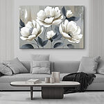 Canvas Schilderijen Zachte bloesems op gedempte achtergrond