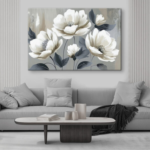 Zachte bloesems op gedempte achtergrond Canvas Schilderijen Zachte bloesems op gedempte achtergrond