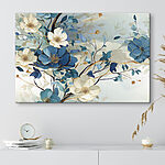 Canvas Schilderijen Schilderij van bloemen en bladeren