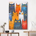 Canvas Schilderijen Schilderij van een kat