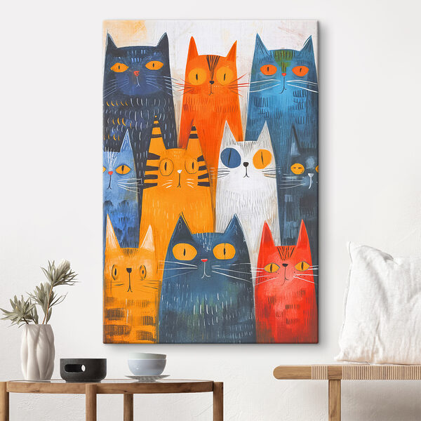 Schilderij van een kat Canvas Schilderijen Schilderij van een kat
