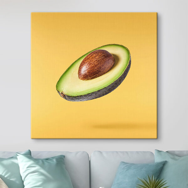 Een avocado doormidden gesneden Canvas Schilderijen Een avocado doormidden gesneden