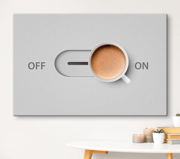 Kopje koffie op een tafel Canvas Schilderijen Kopje koffie op een tafel