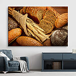 Canvas Schilderijen Assortiment broden met tarwestengels