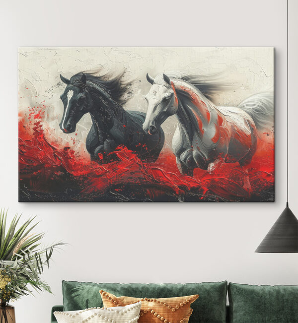 Paarden galopperen door levendige kleuren Canvas Schilderijen Paarden galopperen door levendige kleuren