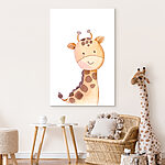 Canvas Schilderijen Cartoon giraffekop