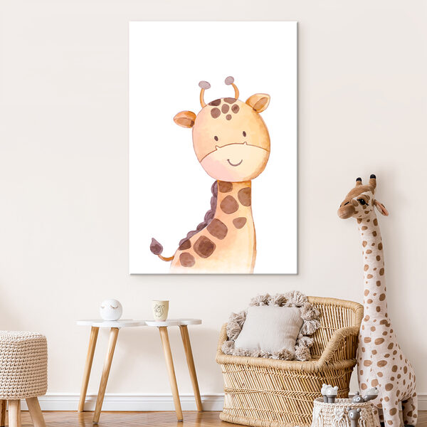 Cartoon giraffekop Canvas Schilderijen Cartoon giraffekop