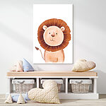 Canvas Schilderijen Aquarel leeuw met grote manen