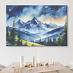 Canvas Schilderijen Witte spetters op een blauwe achtergrond