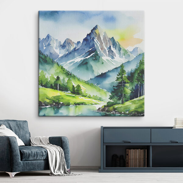Schilderij van een berg Canvas Schilderijen Schilderij van een berg