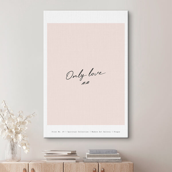 Canvas Schilderijen Canvas Schilderijen Tekst kunstwerk: "Only love xx" (Artikelnummer: s37924)