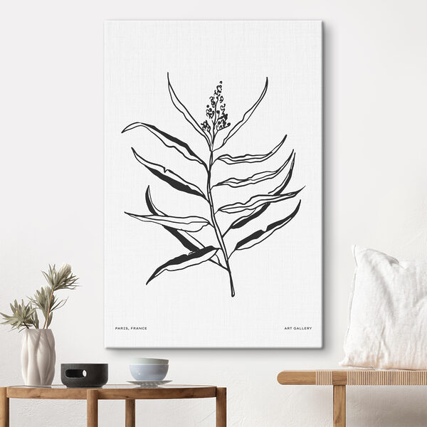 Zwart-wit tekening van een plant Canvas Schilderijen Zwart-wit tekening van een plant