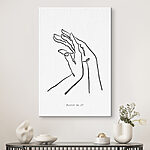 Canvas Schilderijen Zwart-wit tekening van een hand