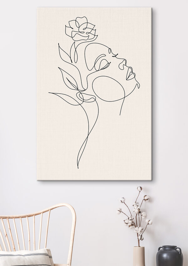 Tekening van het gezicht van een vrouw Canvas Schilderijen Tekening van het gezicht van een vrouw