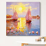 Canvas Schilderijen Schilderij van een zeilboot