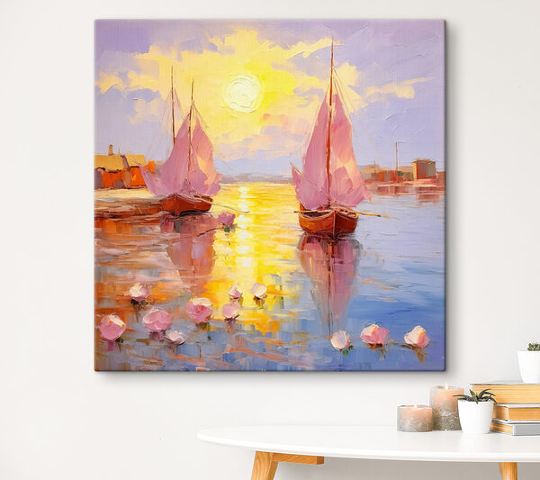 Schilderij van een zeilboot Canvas Schilderijen Schilderij van een zeilboot