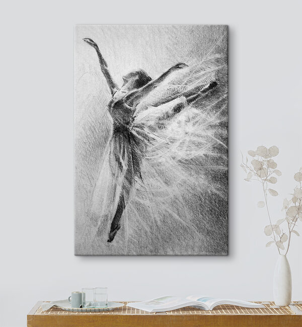 Tekening van een dansende vrouw Canvas Schilderijen Tekening van een dansende vrouw