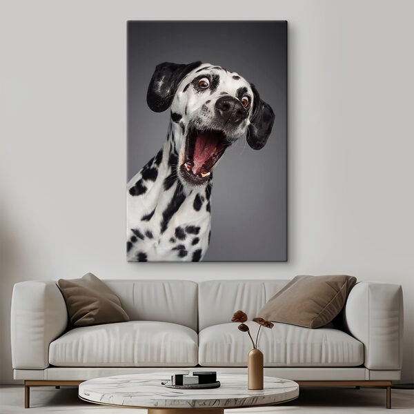Verbaasde dalmatiër met wijde ogen! Canvas Schilderijen Verbaasde dalmatiër met wijde ogen!