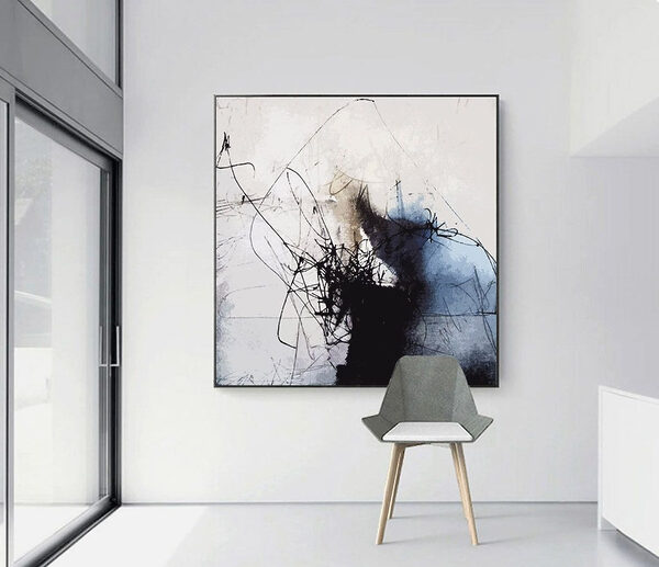 Zwart-witafbeelding van het gezicht van een persoon Canvas Schilderijen Zwart-witafbeelding van het gezicht van een persoon