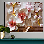 Canvas Schilderijen Orchidee met delicate roze bloemblaadjes