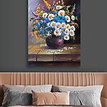 Canvas Schilderijen Schilderij van bloemen in een vaas