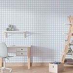 Fotobehang Blauw en wit geruit tafelkleed