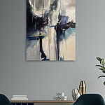 Canvas Schilderijen Abstracte mix van blauw en wit