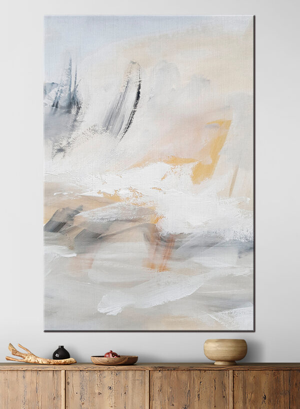 Wit oppervlak met bruine vlekken Canvas Schilderijen Wit oppervlak met bruine vlekken