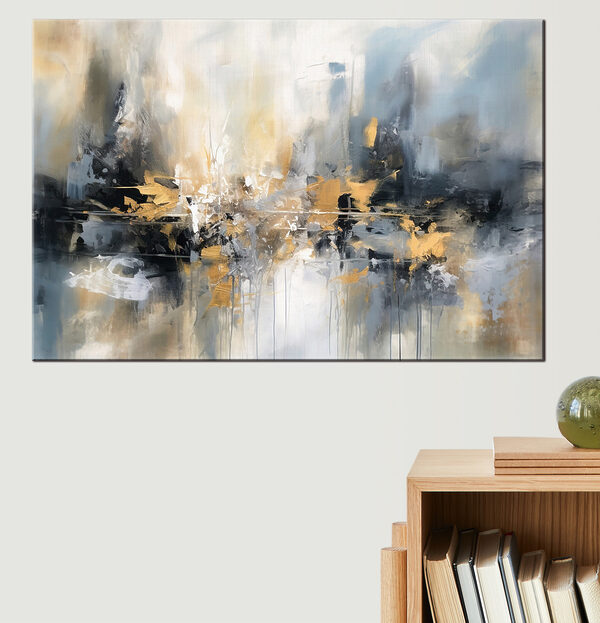 Abstracte streken en gedempte kleuren vermengen zich Canvas Schilderijen Abstracte streken en gedempte kleuren vermengen zich