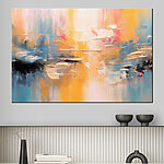 Canvas Schilderijen Levendig abstract landschap met penseelstreken.