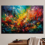 Canvas Schilderijen Levendige abstracte penseelstreken explosie.