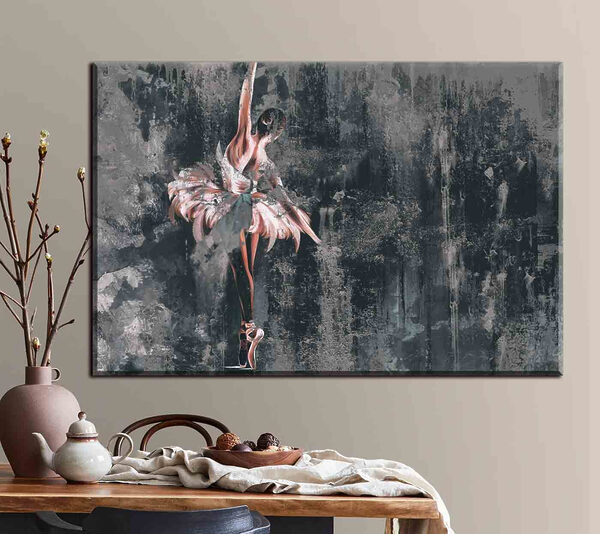 Schilderij van een ballerina Canvas Schilderijen Schilderij van een ballerina