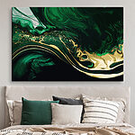 Canvas Schilderijen Abstract groen en zwart wervelpatroon