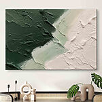 Canvas Schilderijen Textuur groen en wit abstracte kunst.