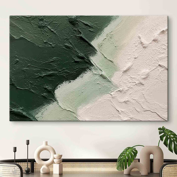 Textuur groen en wit abstracte kunst Canvas Schilderijen Textuur groen en wit abstracte kunst