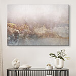 Canvas Schilderijen Gestructureerd abstract landschap met gedempte tinten.
