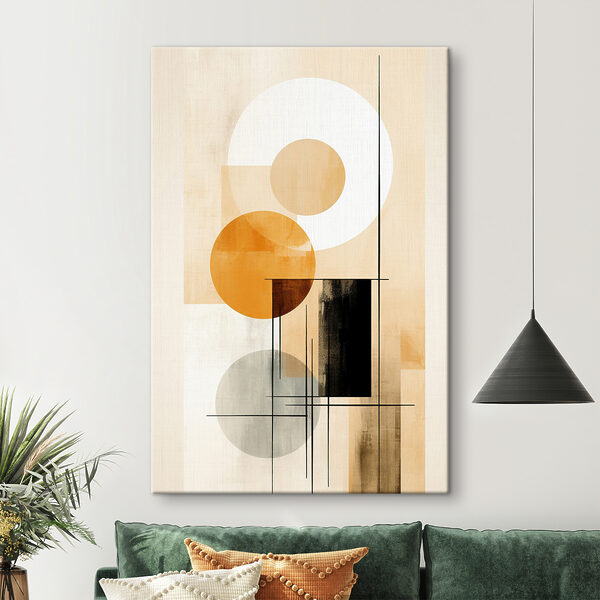 Geometrische vormen in abstracte harmonie Canvas Schilderijen Geometrische vormen in abstracte harmonie