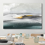 Canvas Schilderijen Abstract landschap met getextureerde penseelstreken.