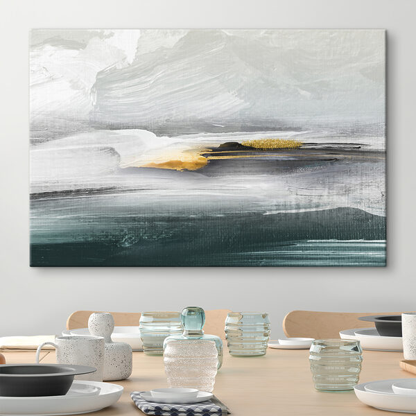 Abstract landschap met getextureerde penseelstreken Canvas Schilderijen Abstract landschap met getextureerde penseelstreken