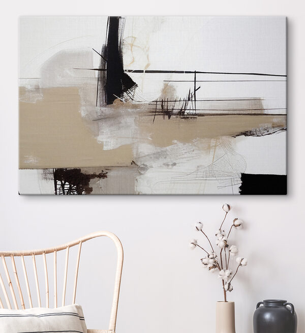 Abstracte lijnen en vormen op canvas Canvas Schilderijen Abstracte lijnen en vormen op canvas