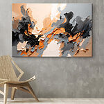 Canvas Schilderijen Gestructureerd abstract met aardetinten