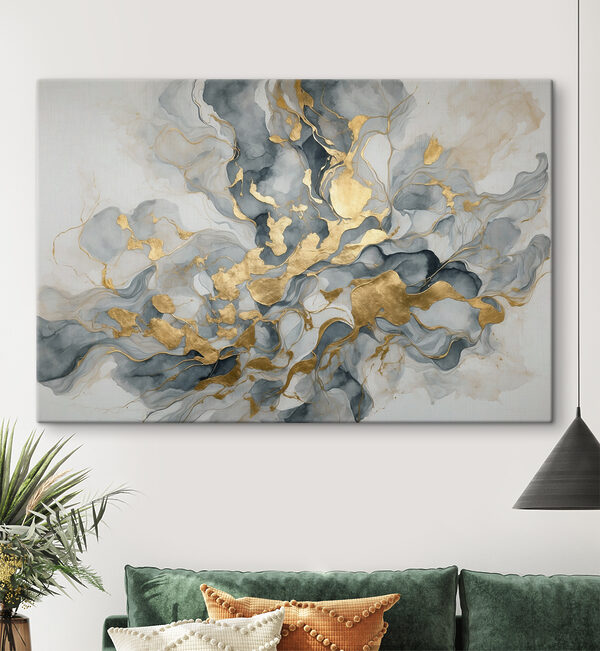 Abstracte elegantie in wervelende patronen Canvas Schilderijen Abstracte elegantie in wervelende patronen