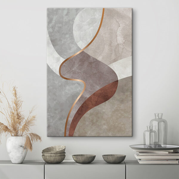 Abstracte rondingen met aardetinten. Canvas Schilderijen Abstracte rondingen met aardetinten.