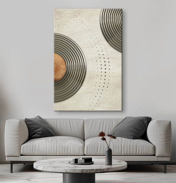 Metallic patroon met cirkelvormig ontwerp Canvas Schilderijen Metallic patroon met cirkelvormig ontwerp