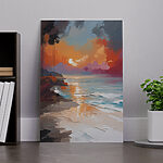 Canvas Schilderijen Schilderij van een strand