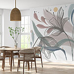 Fotobehang Abstracte bloemenelegantie in pasteltinten